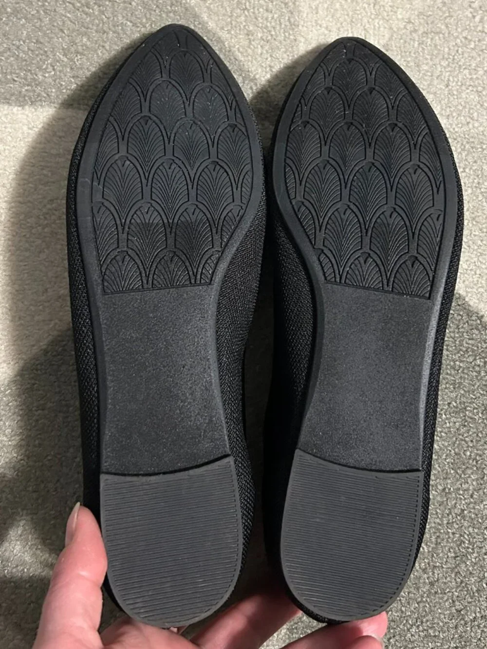 POP Kovari Black Knit Pointed Toe Ballet Flats Women's Size 11